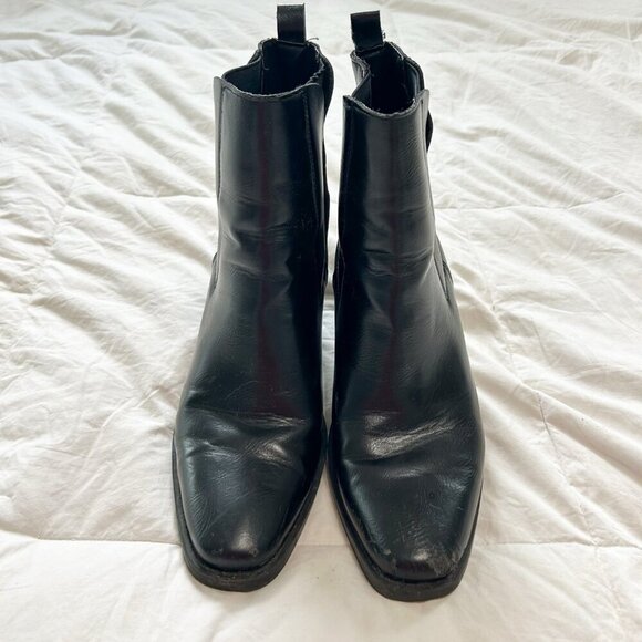 ASOS Truffle Collection Black Faux Leather Ankle Boots Point Toe Women’s Size 9 - Picture 4 of 9